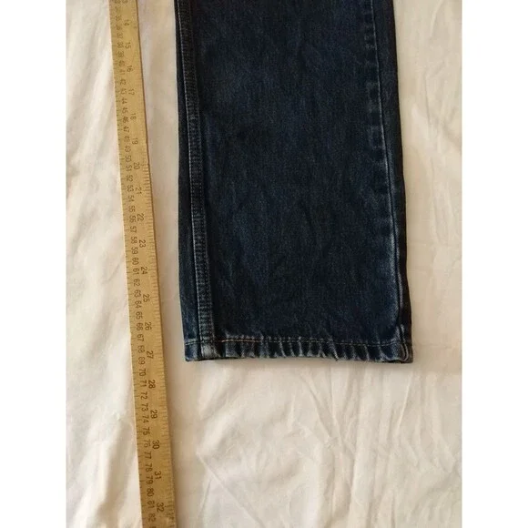 Levi's 505 Men's Regular Fit Jeans 36x30 Dark Wash Denim 100% Cotton Distressed - Picture 8 of 12